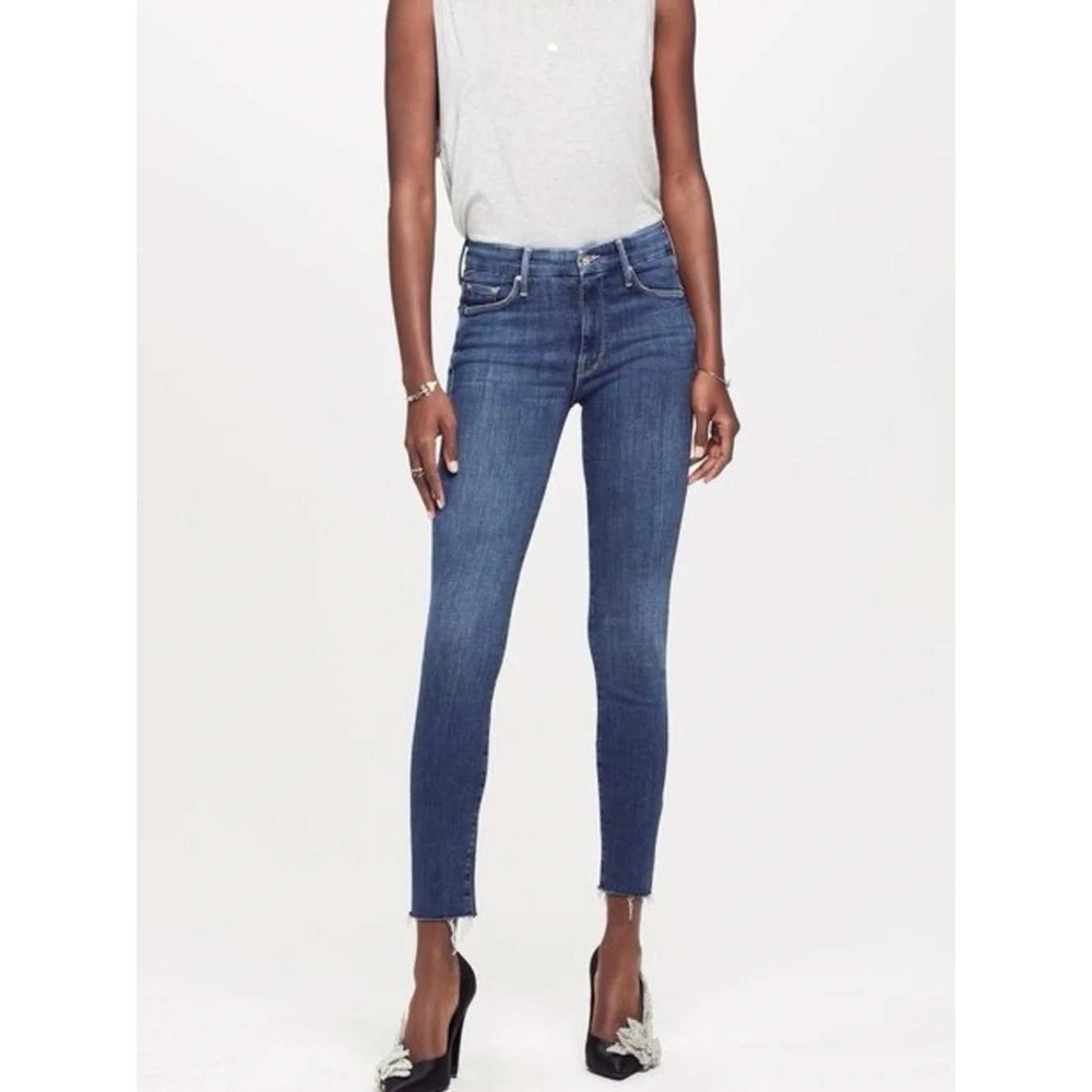 Mother Jeans Women 25‎ The Hustler Ankle Fray Blue Wash: Girl Crush Flare